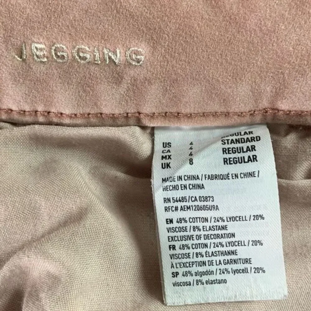 AMERICAN EAGLE Women’s Hi Rise Jegging 360 Super Stretch Light Mauve Pink Size 4 - Picture 12 of 15